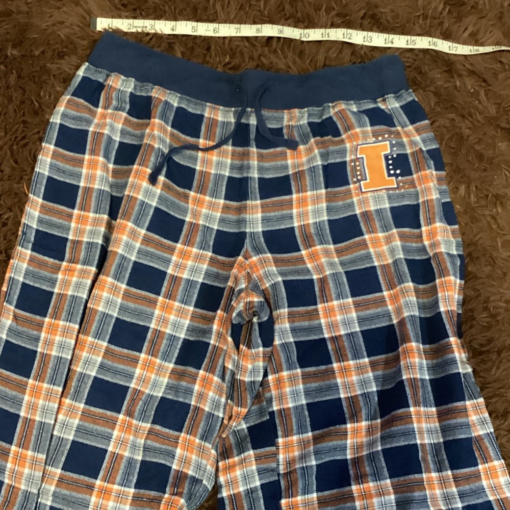 Plaid university of Illinois Lounge Pants with Logo pajama bottoms